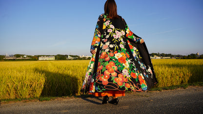 【45年前の着物】振袖リメイクドレスコート