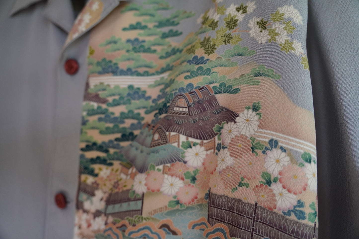 【親子アロハ】茶屋辻模様の色留袖リメイクアロハシャツ
