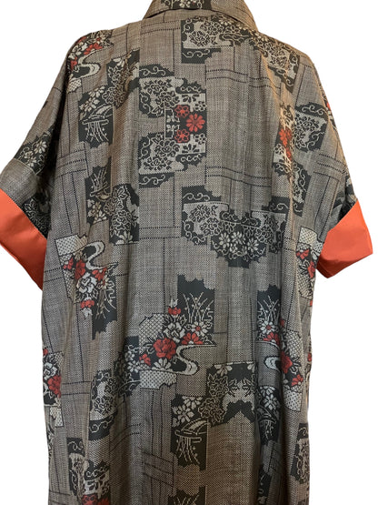【大島紬】着物リメイクカジュアルコート